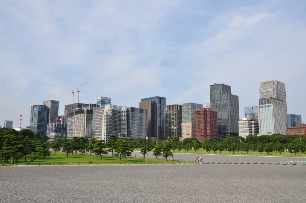 Cetnrum Tokio - widok spod Pałacu Cesarza