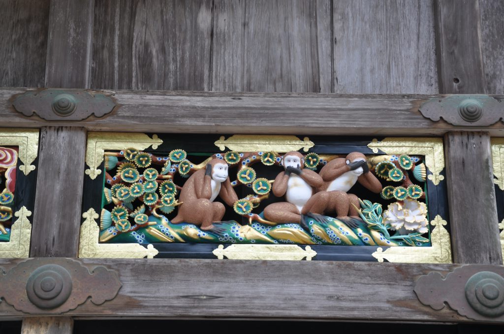 Trzy małpki w shramie Tōsho-gū